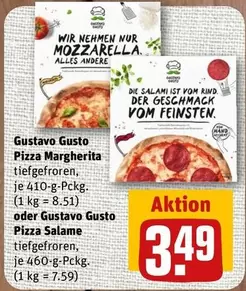 Hand - Pizza Margherita oder Pizza Salame