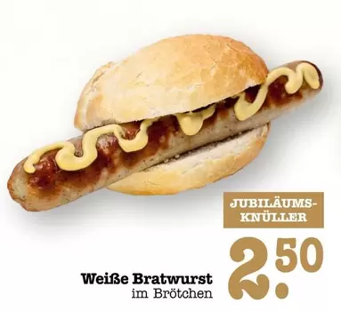 Weiße Bratwurst im Brötchen