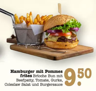 Hamburger mit Pommes frites