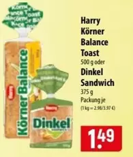Coast - Körner Balance Toast Dinkel Sandwich