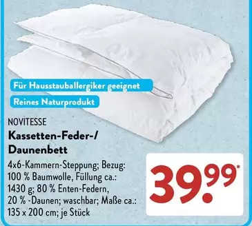 Kassetten-Feder-/Daunenbett