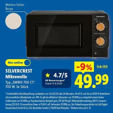 SILVERCREST Mikrowelle Typ: SMWH 700 C1