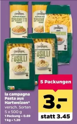 Pasta aus Hartweizen