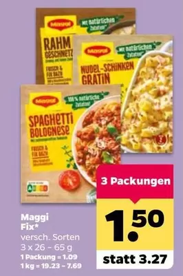 Maggi - Fix Spaghetti Bolognese, Rahm Geschnetzeltes, Nudel-Schinken Gratin