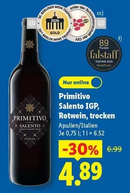 Gold - Primitivo Salento IGP, Rotwein, trocken