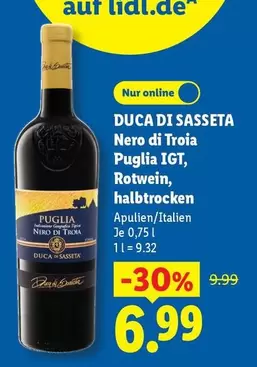 Nero di Troia Puglia IGT, Rotwein, halbtrocken