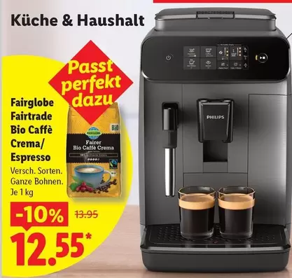 Philips - Fairglobe Fairtrade Bio Caffè Crema/Espresso