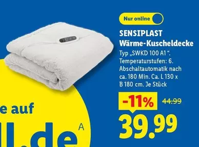 Wärme-Kuscheldecke Typ "SWKD 100 A1"