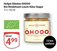 Bio-Rinderhack-Lauch-Käse-Suppe