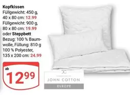 Kopfkissen oder Steppbett
