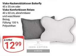 Visko-Nackenstützkissen Butterfly oder Visko-Komfortkissen Relaxo
