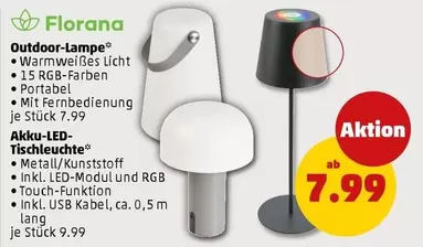 Outdoor-Lampe / Akku-LED-Tischleuchte
