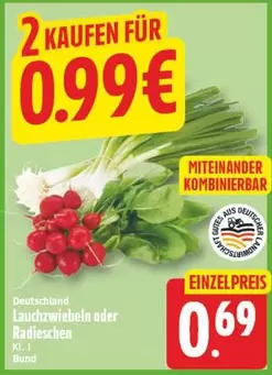 Lauchzwiebeln oder Radieschen