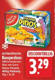Knusper Dinos Hähnchenbrustfilet mit Cornflakes-Panade