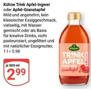 Kühne Trink Apfel-Ingwer oder Apfel-Granatapfel