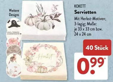 Servietten Mit Herbst-Motiven