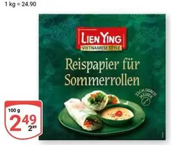 Reispapier f
uevo r Sommerrollen