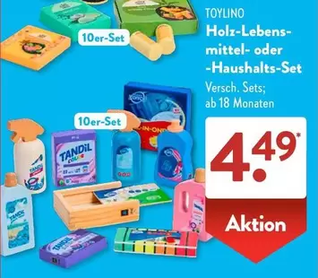Holz-Lebensmittel- oder -Haushalts-Set