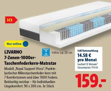 Royal - 7-Zonen-1000er-Taschenfederkern-Matratze