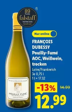AOC - Pouilly-Fumé , Weißwein, trocken