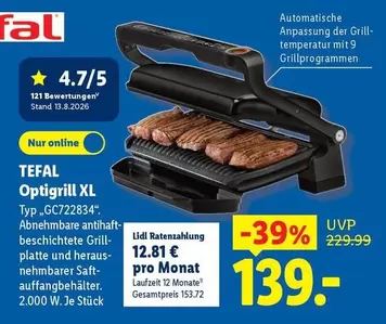Tefal - Optigrill XL Typ, GC722834