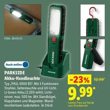 Strom - Akku-Handleuchte Typ: PASL 4000 B3
