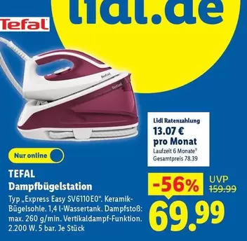 Tefal - Dampfbügelstation Typ „Express Easy SV6110 EO“