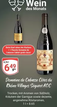 AOC - Domaine de Cabasse Côtes du Rhône Villages Séguret