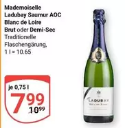AOC - Mademoiselle Ladubay Saumur Blanc de Loire Brut ou Demi-Sec Traditionnelle Flaschengärung
