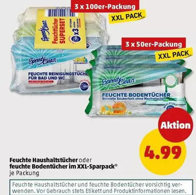 Feuchte Haushaltstücher oder feuchte Bodentücher im XXL-Sparpack