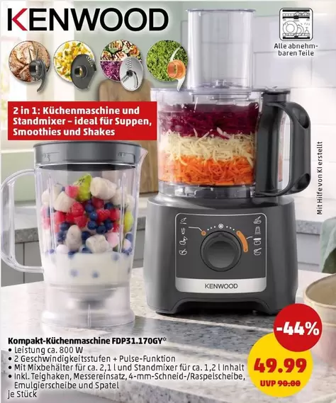 Kenwood - Kompakt-Küchenmaschine FDP3170GY