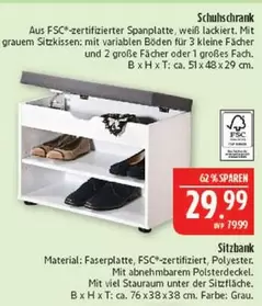 Schuhschrank mit Sitzbank