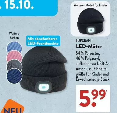 Kinder - LED-Mütze