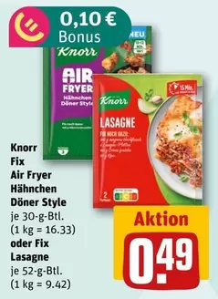 Knorr - Fix Air Fryer Hähnchen Döner Style oder Fix Lasagne