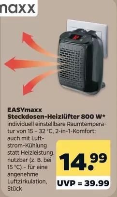 Steckdosen-Heizlüfter 800 W*