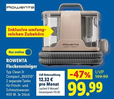 Rowenta - Fleckereiniger Typ Clean It Compact "IN3010"