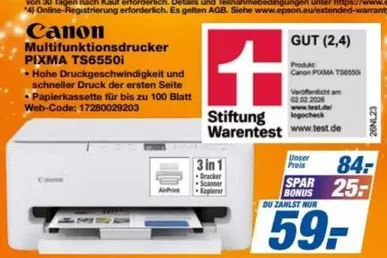 Canon - Multifunktionsdrucker PIXMA TS6550i