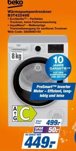 Beko - Wärmepumpentrockner B3T42249S
