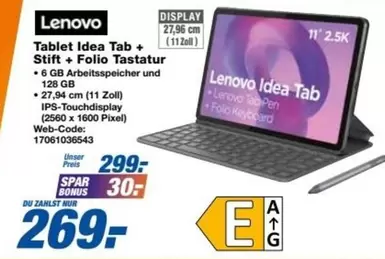 Lenovo - Tablet Idea Tab + Stift + Folio Tastatur
