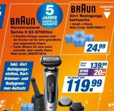Braun - Herrenrasierer Series 6 62-S7650cc