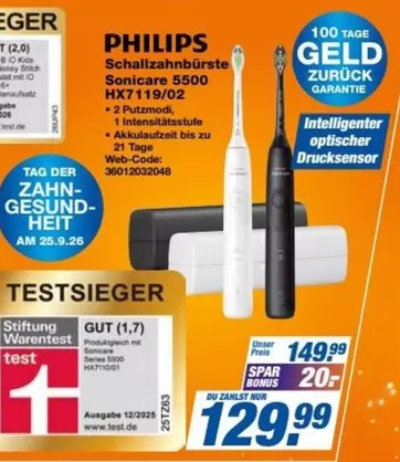 Philips - Schallzahnbürste Sonicare 5500 HX7119/02