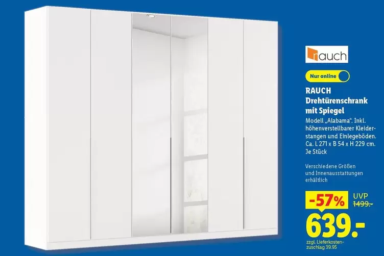 Drehtürenschrank mit Spiegel