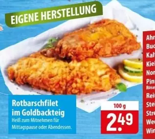 Rotbarschfilet im Goldbackteig