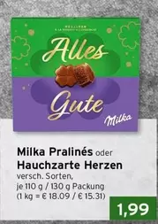 Milka - Pralinés oder Hauchzarte Herzen