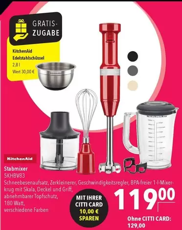 Kitchenaid - Stabmixer 5KHBBV3