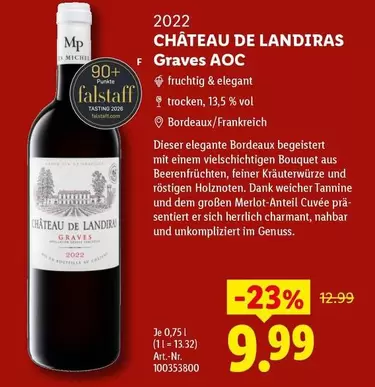 AOC - CHÂTEAU DE LANDIRAS Graves