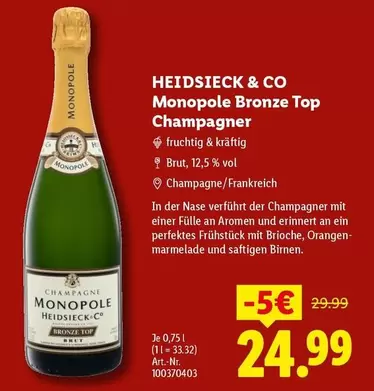 Bronze - Monopole Top Champagner