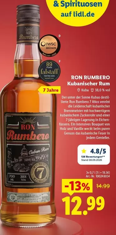 Bronze - Ron Rumbero Kubanischer Rum