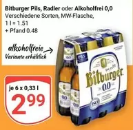 Bitburger - Pils, Radler oder Alkoholfrei 0,0