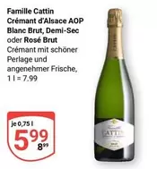 Crémant d'Alsace AOP Blanc Brut, Demi-Sec oder Rosé Brut
